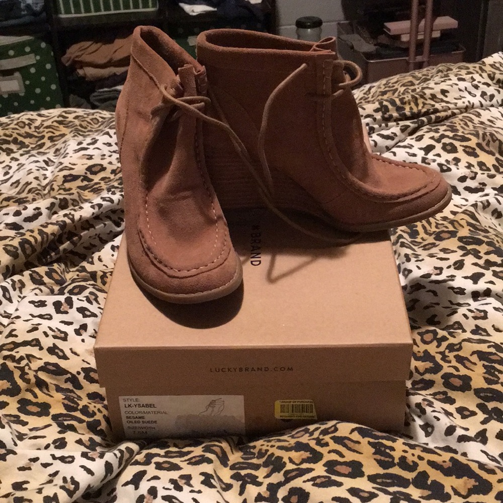Lucky brand wedge booties